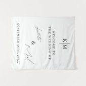 Tenture Bienvenue Moderne À Notre Signe Script Mariage (Devant (Horizontal))