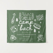Bienvenue Moderne Camp Bachelorette Écriture Verte