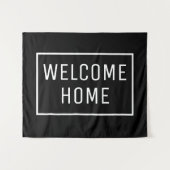 TENTURE BIENVENUE NOIRE BANNER DE LA MAISON (Devant (Horizontal))