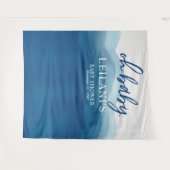 Tenture Bienvenue Oh Baby Shower Fond Ombré Bleu (Devant (Horizontal))