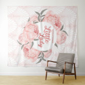 Tenture Bienvenue Petite Dame Blush Rose Pivoine (En situation (horizontale))