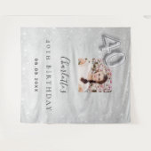 Tenture Bienvenue photo paillettes argent 40e anniversaire (Devant (Horizontal))