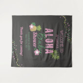 Tenture Bienvenue pour bébé rose et vert Aloha (Devant (Horizontal))