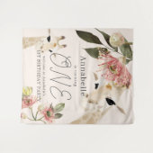 Tenture Bienvenue pour le 1er anniversaire de la fille au (Devant (Horizontal))