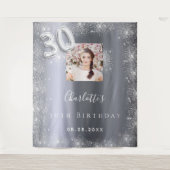 Tenture Bienvenue poussière de paillettes argentées pour 3 (Devant)