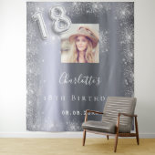 Tenture Bienvenue poussière de paillettes photo argent 18  (En situation)