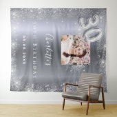 Tenture Bienvenue poussière de paillettes photo argent 30è (En situation (horizontale))