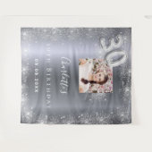 Tenture Bienvenue poussière de paillettes photo argent 30è (Devant (Horizontal))