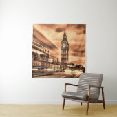 Tenture Big Ben à Londres dans un style rétro (En situation)
