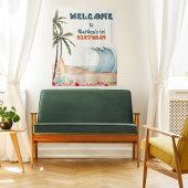 Tenture Big One Beach Surf fête d'anniversaire