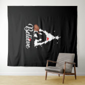 Tenture Bigfoot Believe Christmas Shirt (En situation (horizontale))