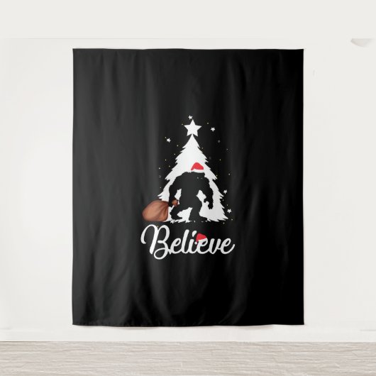 Tenture Bigfoot Believe Christmas Shirt (Devant)