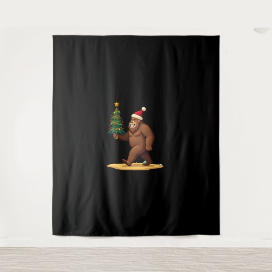 Tenture Bigfoot Christmas Tree Santa Hat (1) (Devant)