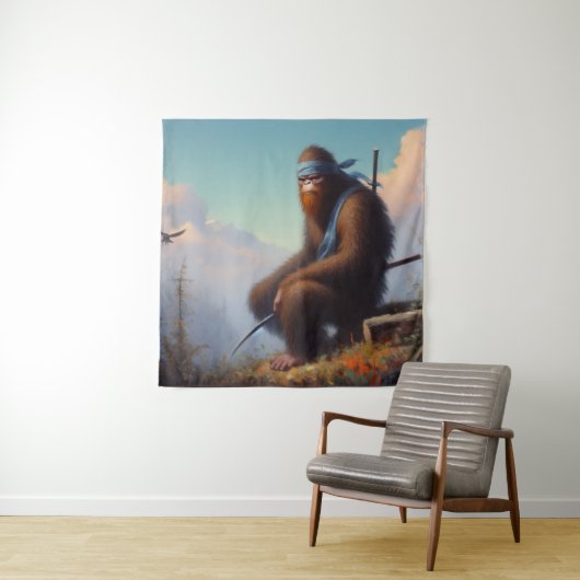 Tenture Bigfoot Ninja (En situation)