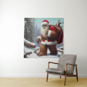 Tenture Bigfoot Santa Claus (En situation)