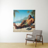 Tenture Bigfoot sur la plage (En situation)