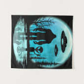 Tenture Bigfoot UFO Alien (Devant (Horizontal))
