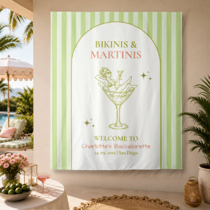 Tenture Bikinis et Martinis Enterrement de Vie de Jeune Fi