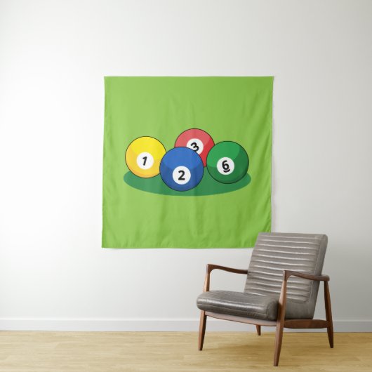 Tenture Billard Billard Ballons de billard (En situation)