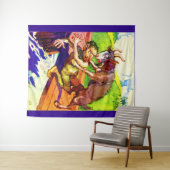 Tenture billy chèvre gruff et troll (En situation (horizontale))