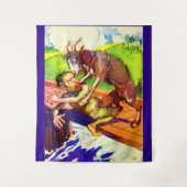 Tenture billy chèvre gruff et troll (Devant)