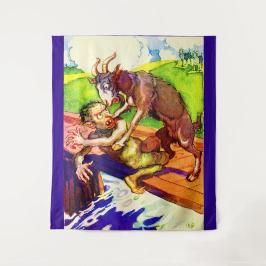 Tenture billy chèvre gruff et troll (Devant)