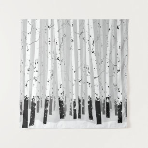 Tenture Birch Trees Vintage Arrière - plan horizontal