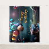 Tenture Birthday Galaxy Outer Space Cake Banner (Devant)