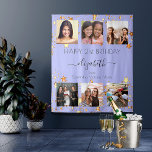 Tenture Birthday party violet gold photo friends<br><div class="desc">A gift from friends for a woman's 21st (or any age) birthday, celebrating her life with a collage of 6 of your high quality photos of her, her friends, family, interest or pets. Personalize and add her name, age 21 and your names. A modern violet background color. Her name is...</div>