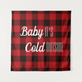 Tenture bison bison plaid bébé il fait froid dehors (Devant)