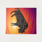 Tenture Bison de feu des animaux préhistoriques (Devant (Horizontal))