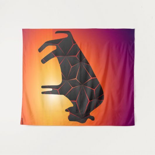 Tenture Bison de feu des animaux préhistoriques (Devant (Horizontal))