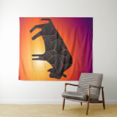 Tenture Bison de feu des animaux préhistoriques (En situation (horizontale))