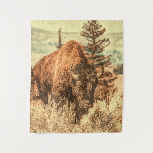 Tenture Bison sauvage des bois (Devant)