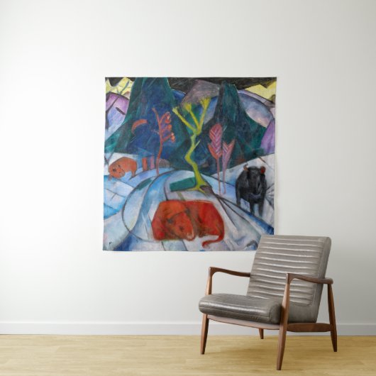 Tenture Bisons en hiver | Franz Marc | (En situation)