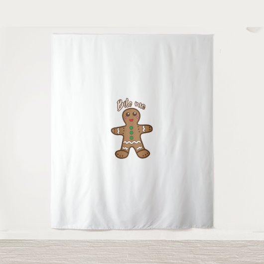 Tenture Bite Me Gingerbread Funny Cookie Christmas Thanksg (Devant)