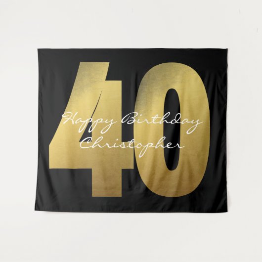 Tenture Black and Gold 40e anniversaire (Devant (Horizontal))