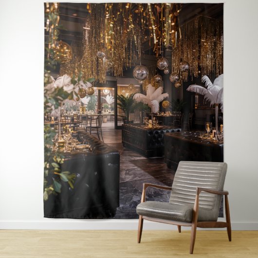 Tenture Black and Gold Art Deco Back Drop (En situation)