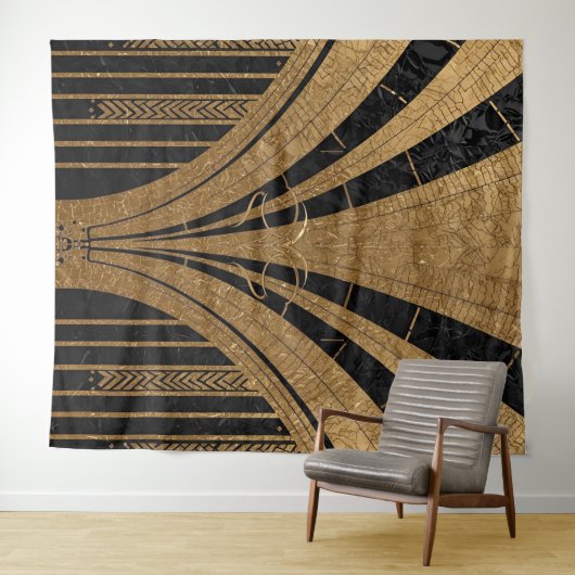 Tenture Black and Gold Art Deco Backdrop (En situation (horizontale))