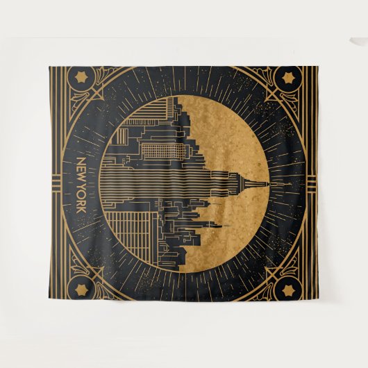 Tenture Black and Gold Art Deco Backdrop (Devant (Horizontal))