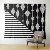 Tenture Black and white, abstract, geometric, simple, scan (En situation (horizontale))