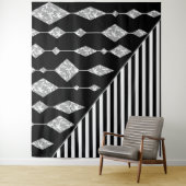 Tenture Black and white, abstract, geometric, simple, scan (En situation)