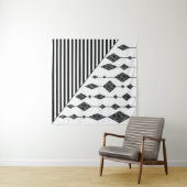 Tenture Black and white, abstract, geometric, simple, scan (En situation (horizontale))