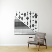 Tenture Black and white, abstract, geometric, simple, scan (En situation)