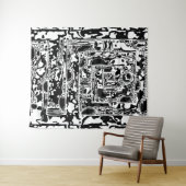 Tenture Black and White Geometric Art 25 (En situation (horizontale))