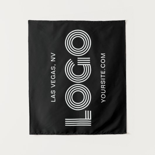 Tenture Black and White Modern Rectangular Logo (Devant)