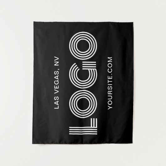 Tenture Black and White Modern Rectangular Logo (Devant)