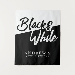 Tenture Black and White Party, photo en toile de fond