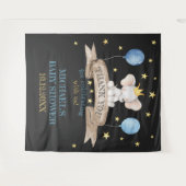 Tenture black baby shower stars balloon elephant backdrop (Devant (Horizontal))