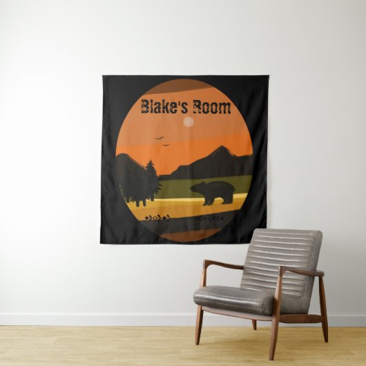 Tenture Black Bear Personalized (En situation)